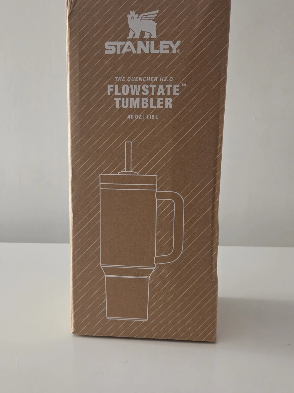 Stanley FlowState Tumbler 40 Oz - Peach Tie Dye With A Pink Lid And Handle